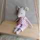Mouse stuffed doll in romper 10" pattern and tutorial, mouse pattern, for baby, eco toy sewing pattern, stuffed animal pattern, easy pattern