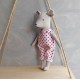Mouse stuffed doll in romper 10" pattern and tutorial, mouse pattern, for baby, eco toy sewing pattern, stuffed animal pattern, easy pattern