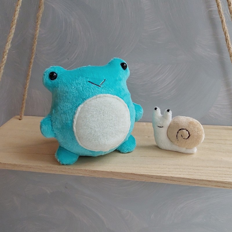Frog and snail 2 in 1 Pdf pattern Fluffy frog sewing tutorial stuffed animal pattern easy pattern plushie pattern