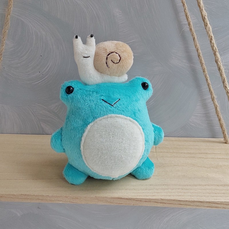 Frog and snail 2 in 1 Pdf pattern Fluffy frog sewing tutorial stuffed animal pattern easy pattern plushie pattern